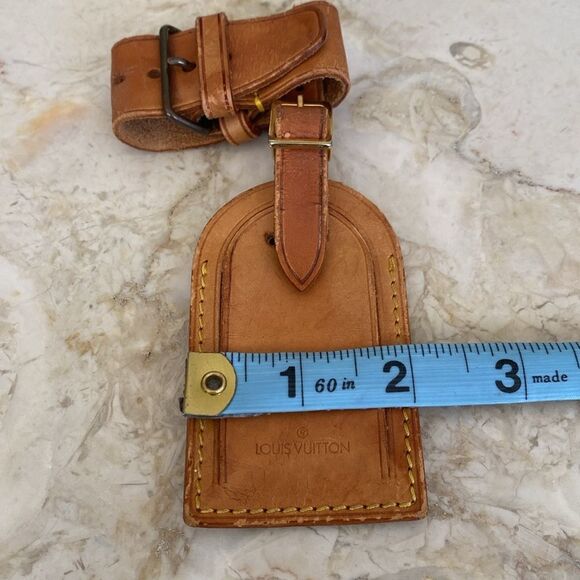 Vintage Louis Vuitton Vachetta Leather Luggage Tag & Poignet - Picture 6 of 10